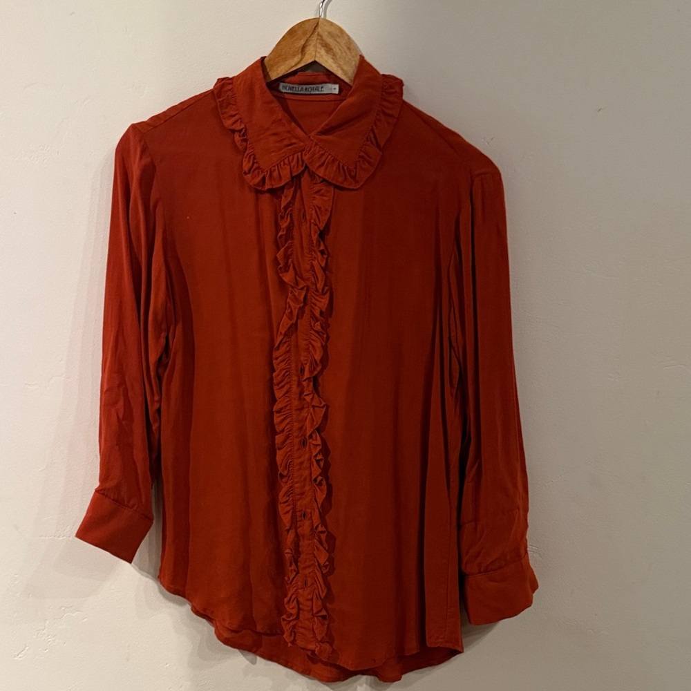 Novella Royale Terracotta Ruffle Top - Picture 3 of 6